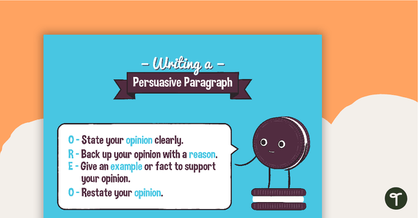Go to OREO Persuasive Writing Poster teaching resource
