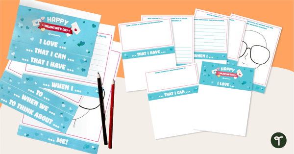 Go to Valentine's Day Flip Book Template teaching resource