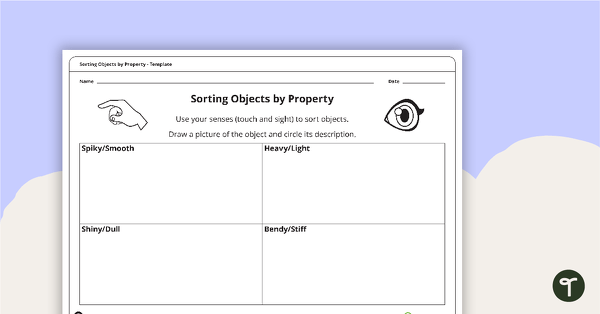Sorting Objects by Property Template teaching resource