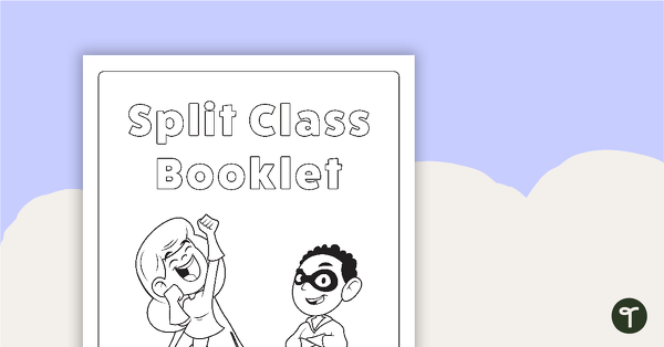 Go to Split Class/Fast Finisher Booklet Front Cover - Superhero Students teaching resource