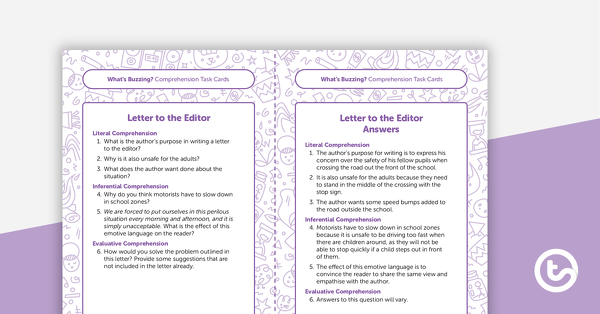 Year 5 Magazine - "What's Buzzing?" (Issue 2) Task Cards teaching resource