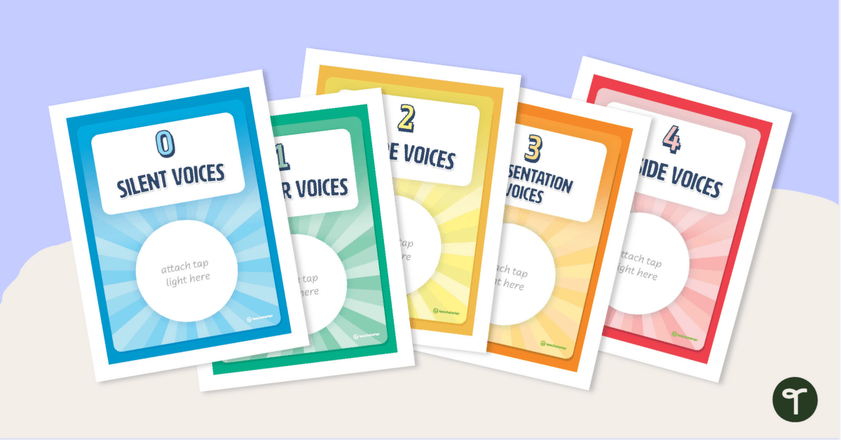Tap Light Posters – Voice Level teaching resource
