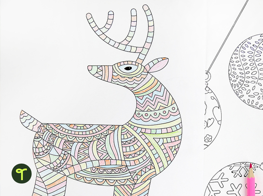 Mindful Coloring  - Christmas Coloring Sheets teaching resource