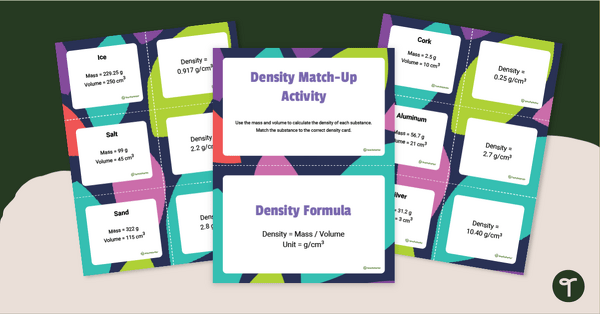 Density Match-Up Activity teaching resource