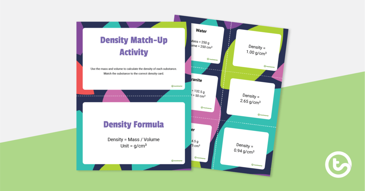 Density Match-Up Activity teaching resource