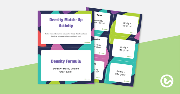 Go to Density Match-Up Activity teaching resource
