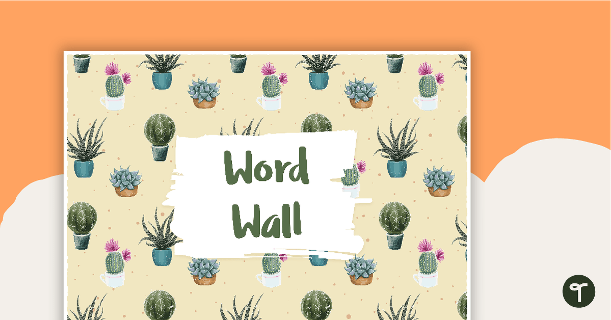 Cactus - Word Wall Template teaching resource
