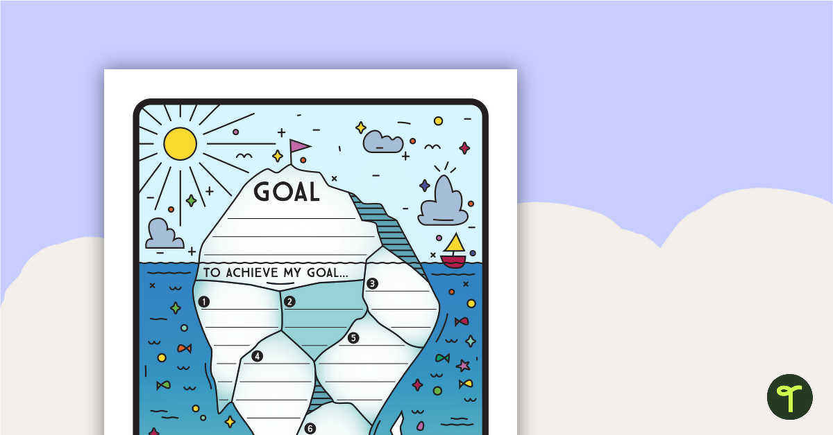 Goal Setting Iceberg Template teaching resource