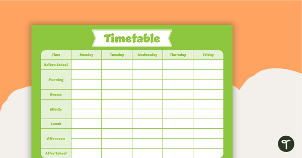 Plain Green – Timetable Planner teaching resource