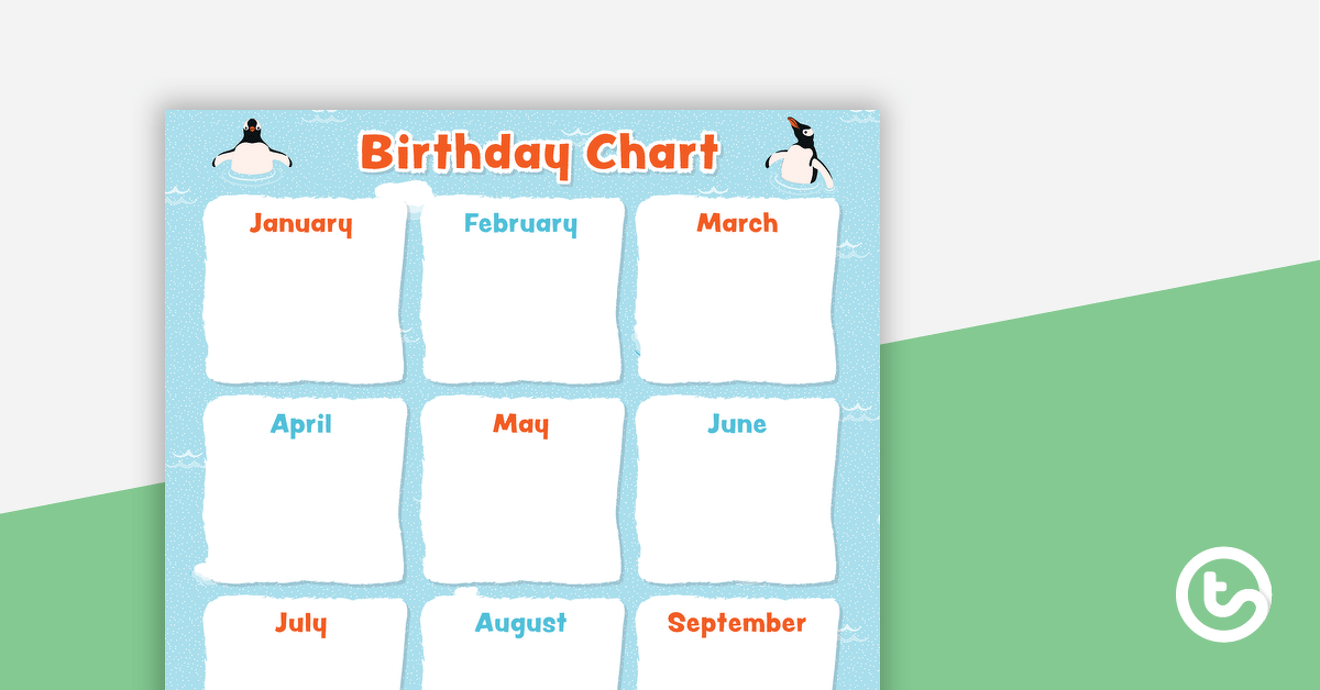 Penguins – Happy Birthday Chart teaching resource
