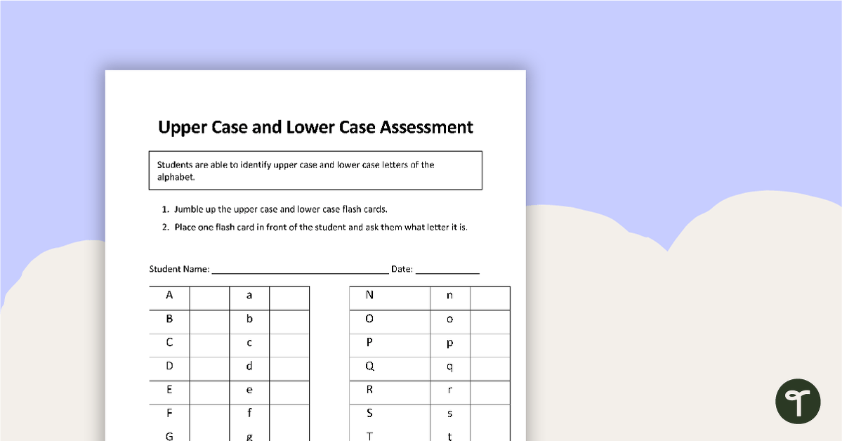 A-Z Flashcards - Lower Case and Upper Case (Assessment Kit) teaching resource