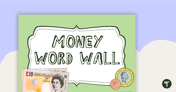 UK Money Word Wall Vocabulary teaching resource