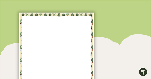 Go to Cactus - Portrait Page Border teaching resource