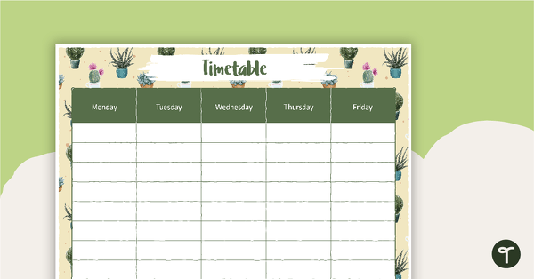 Go to Cactus - Weekly Timetable teaching resource