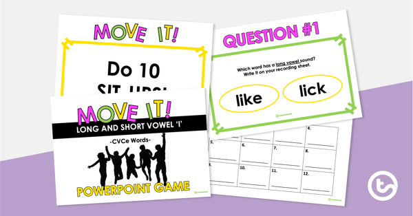 Preview image for Move It! - Long and Short Vowel 'i' PowerPoint Game - teaching resource