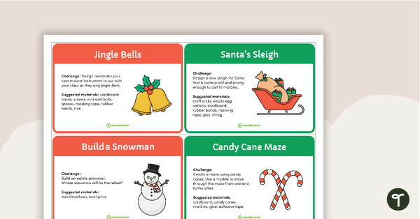 Holiday STEM Challenge Cards teaching resource