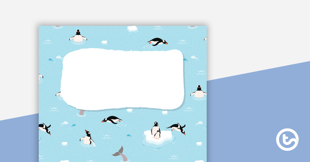 Penguins – Planner Cover teaching resource