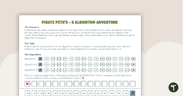 Pirate Pete’s Three Algorithm Quest teaching resource
