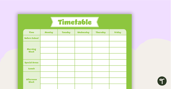 Go to Plain Green – Timetable Planner teaching resource