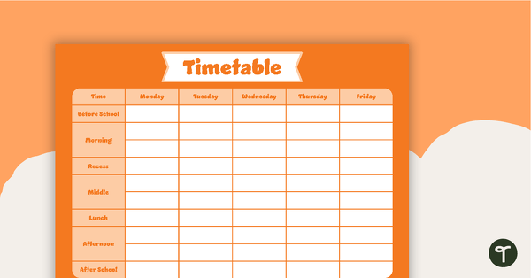 Plain Orange – Timetable Planner teaching resource