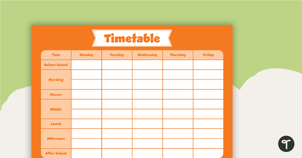 Plain Orange – Timetable Planner teaching resource