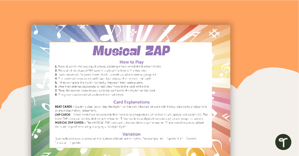 Go to Musical ZAP Game teaching resource