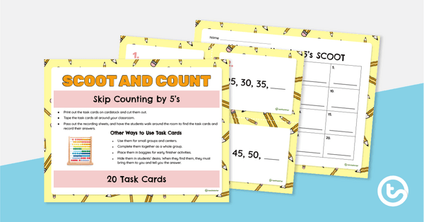 Scoot and Count: Skip Counting by 5s teaching resource