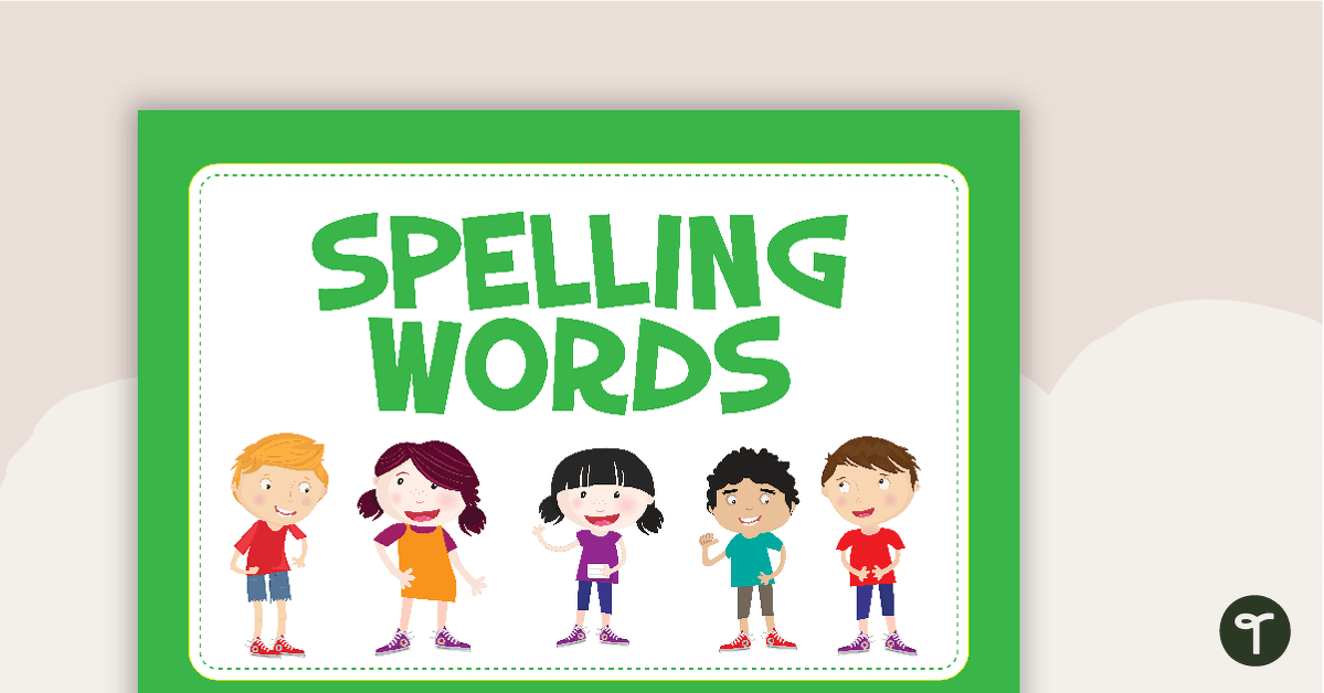 Generic Spelling Words Word Wall teaching resource