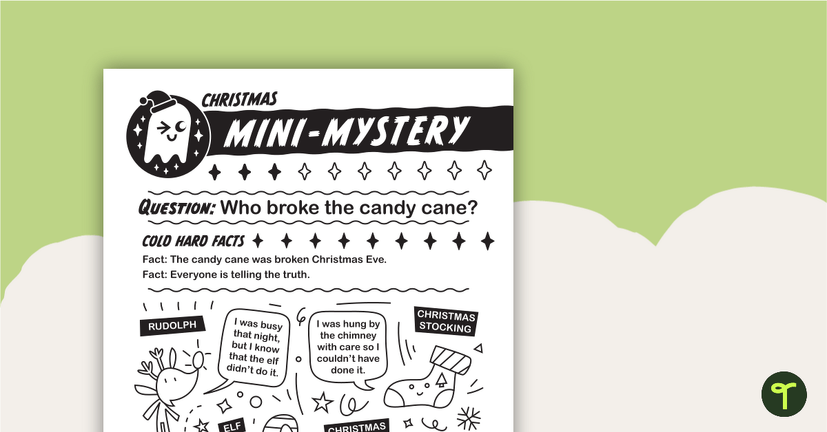 Christmas Mini-Mystery - Who Broke the Candy Cane? teaching resource