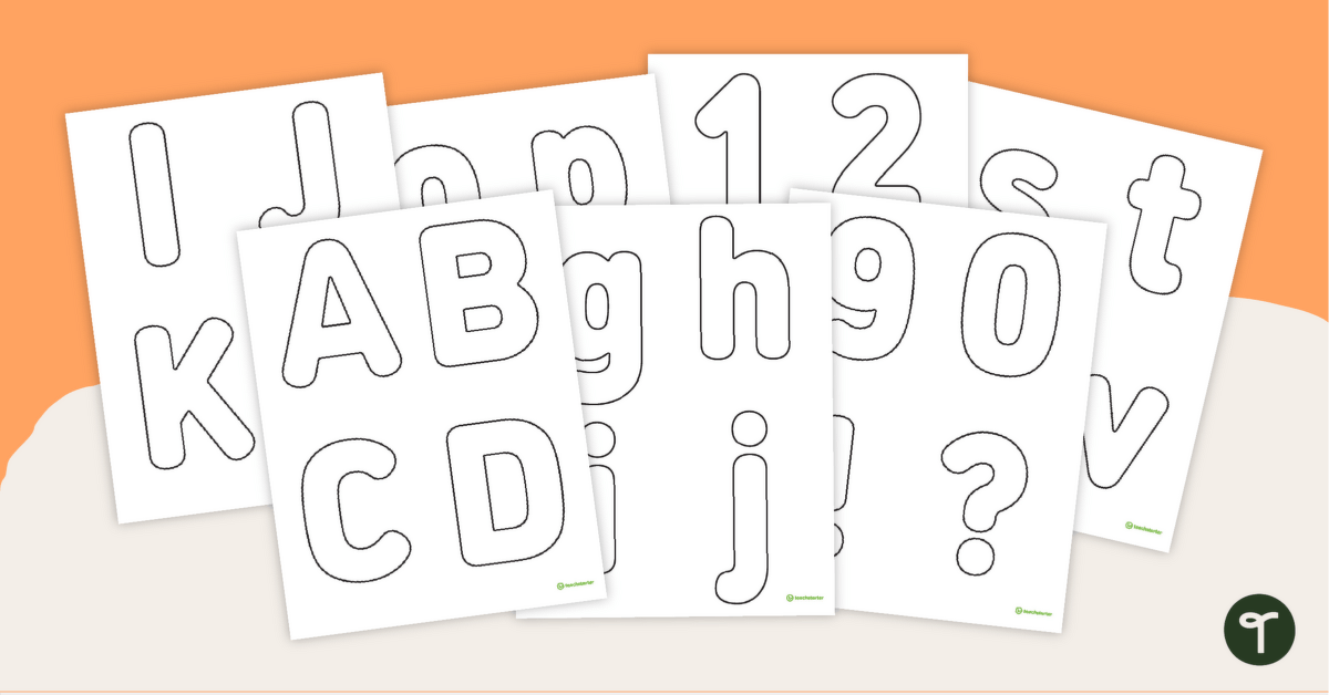 Blank Letter and Number Cutouts | Teach Starter