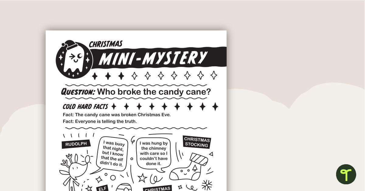 预览image for Christmas Mini-Mystery - Who Broke the Candy Cane? - teaching resource