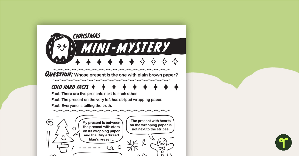 Christmas Mini-Mystery - Whose Present Is the One with Plain Brown Paper? teaching resource