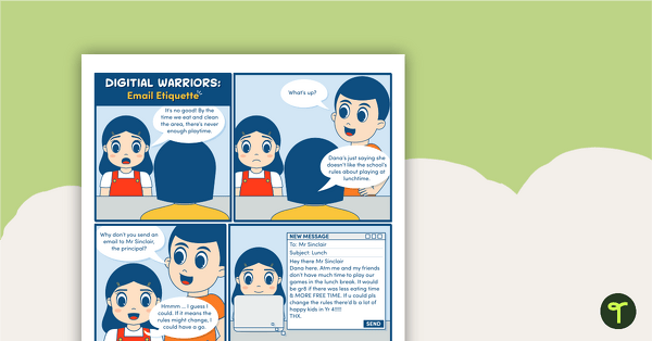 Go to Digital Warriors Comic: Email Etiquette – Worksheet teaching resource
