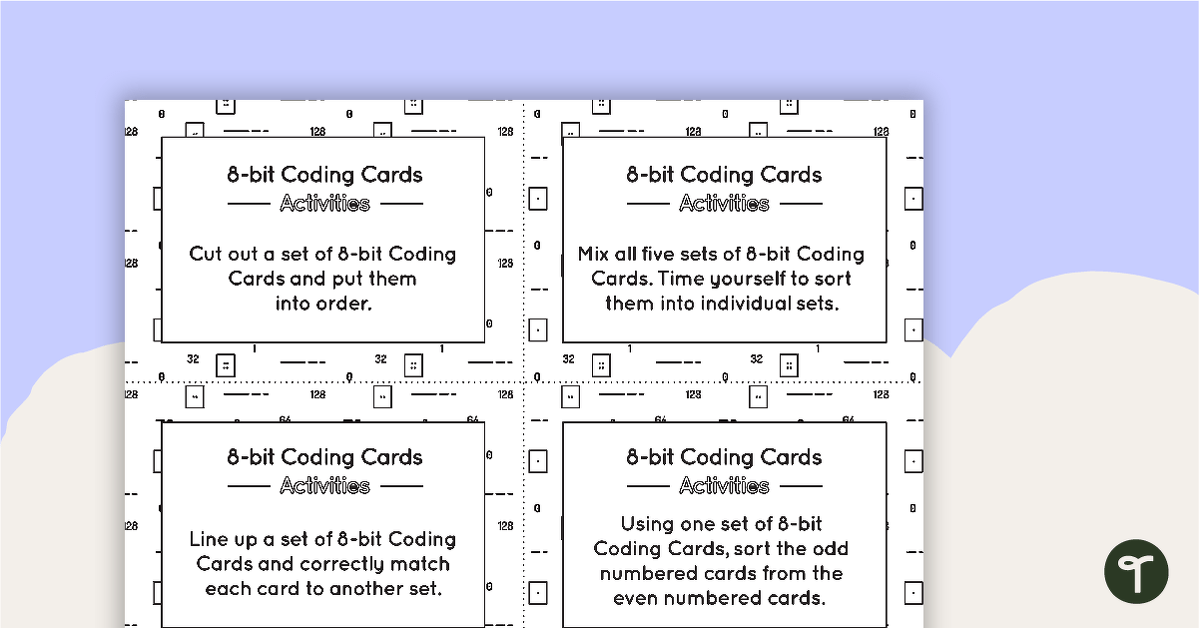8-bit Coding Card Packs with Activities teaching resource