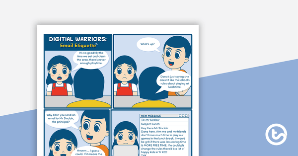 Digital Warriors Comic - Email Etiquette – Worksheet teaching resource