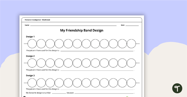 Patterns Maths Investigation - Bands of Friendship teaching resource