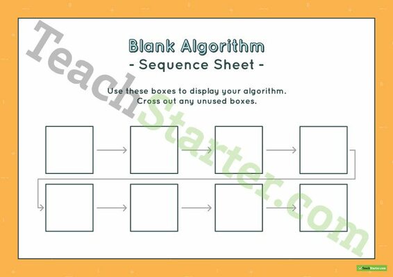 8-Step Algorithm Sequence Sheet - Lower Primary teaching resource