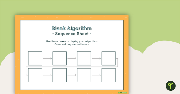 Preview image for 8-Step Algorithm Sequence Sheet - Lower Primary - teaching resource