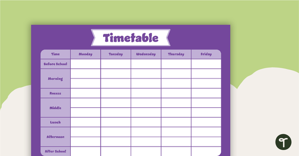 Go to Plain Purple – Timetable Planner teaching resource
