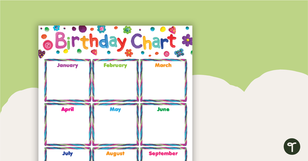 Go to Happy Birthday Chart - Playdough teaching resource
