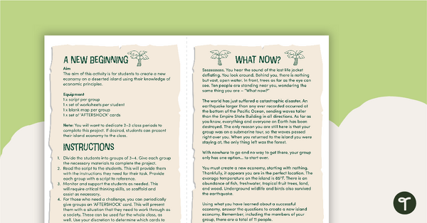 Preview image for A New Beginning – Island Economy Activity - teaching resource