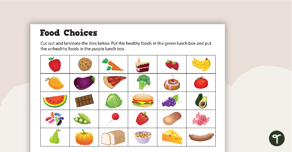 Food Choices Sorting Activity - Lunchbox teaching resource