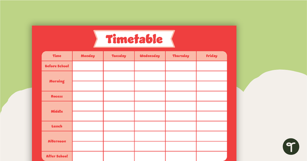Go to Plain Red – Timetable Planner teaching resource