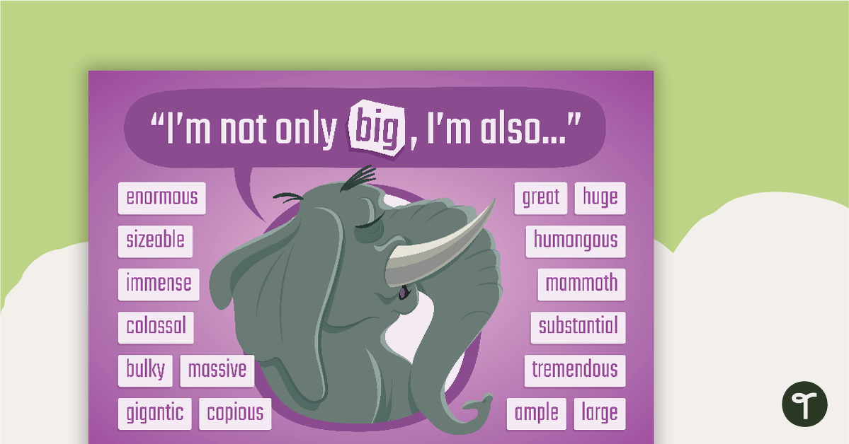 Big Synonyms Poster teaching resource
