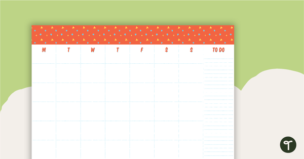 去一般的日历模板——橙色形状教学资源