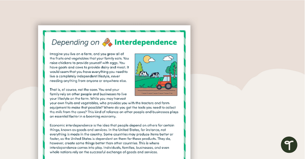 Preview image for Economic Interdependence – Comprehension Task - teaching resource