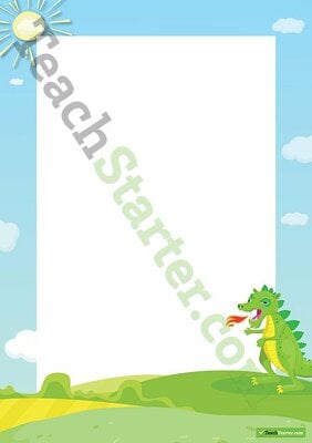Fairy Tale Dragon Border - Word Template teaching resource