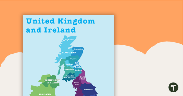 Map of the United Kingdom and Ireland teaching resource