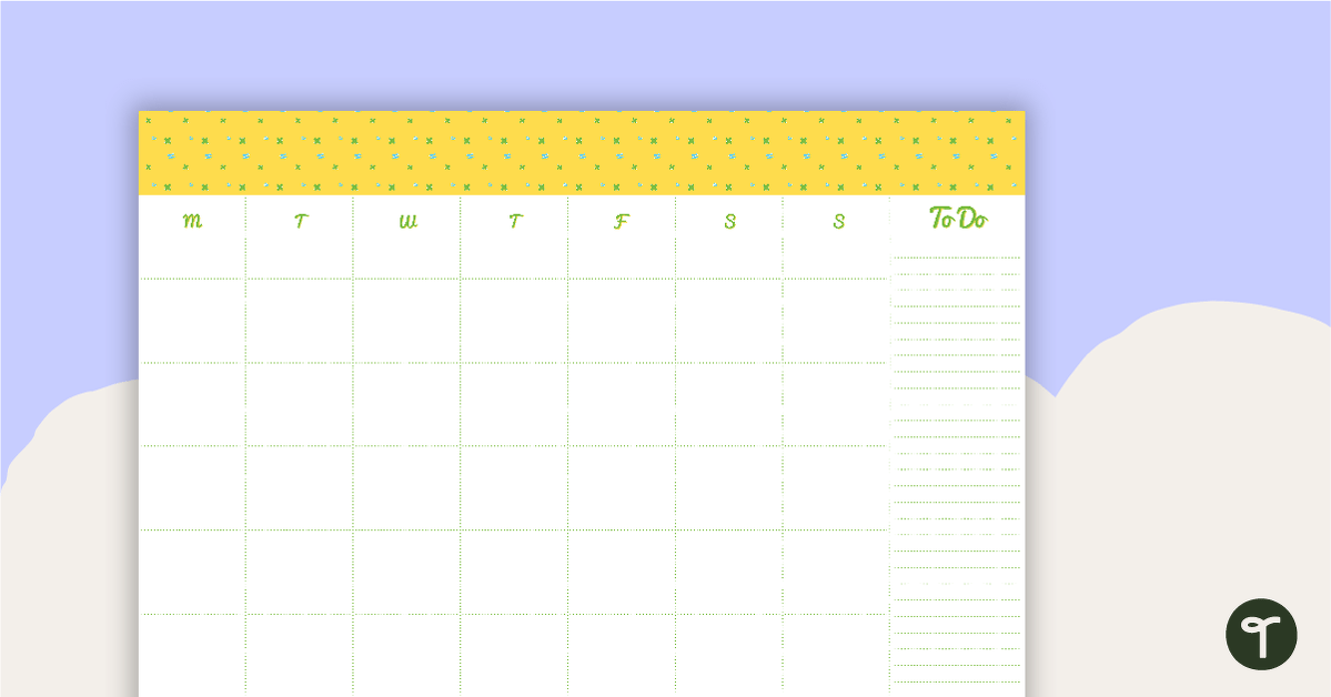 Generic Calendar Template - Maths teaching resource