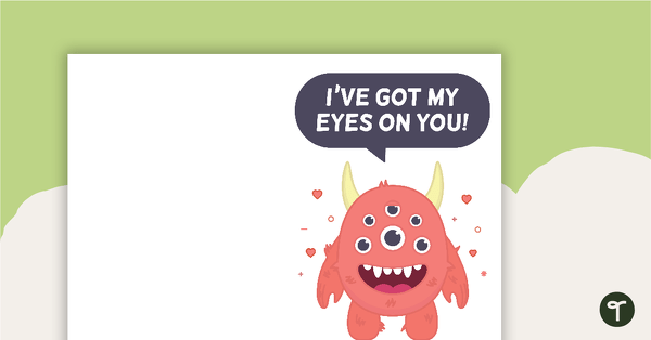 I've Got My Eyes On You Valentine's Day Card teaching resource